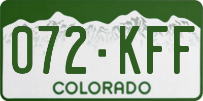 CO license plate 072KFF