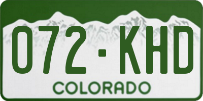 CO license plate 072KHD
