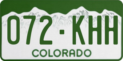 CO license plate 072KHH