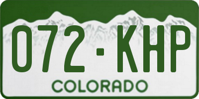 CO license plate 072KHP