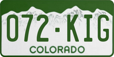 CO license plate 072KIG