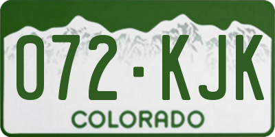 CO license plate 072KJK