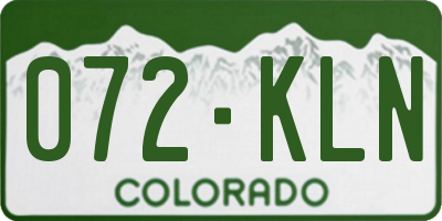 CO license plate 072KLN