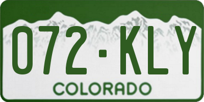 CO license plate 072KLY