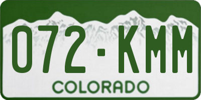 CO license plate 072KMM