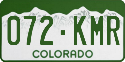 CO license plate 072KMR