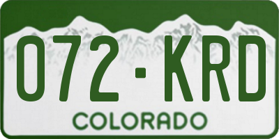 CO license plate 072KRD