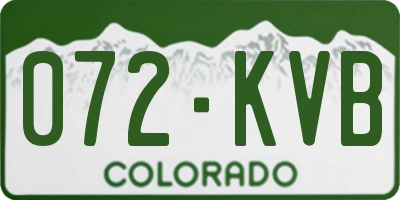 CO license plate 072KVB