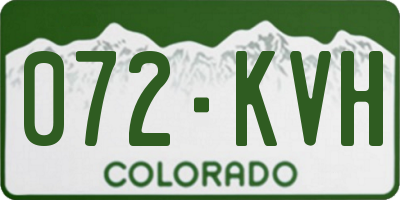 CO license plate 072KVH