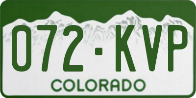 CO license plate 072KVP