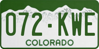 CO license plate 072KWE