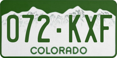 CO license plate 072KXF