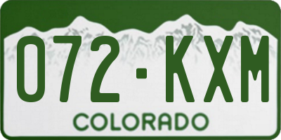 CO license plate 072KXM