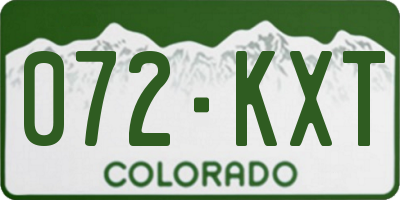 CO license plate 072KXT