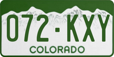 CO license plate 072KXY