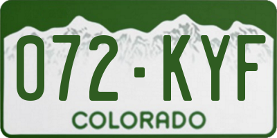 CO license plate 072KYF