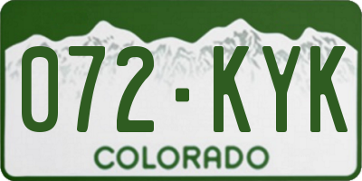 CO license plate 072KYK