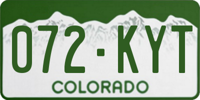 CO license plate 072KYT
