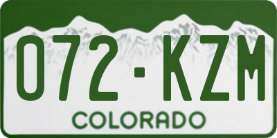 CO license plate 072KZM