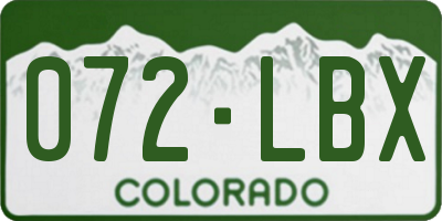 CO license plate 072LBX
