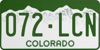 CO license plate 072LCN