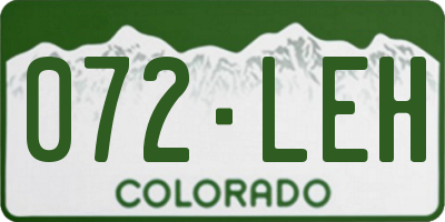 CO license plate 072LEH