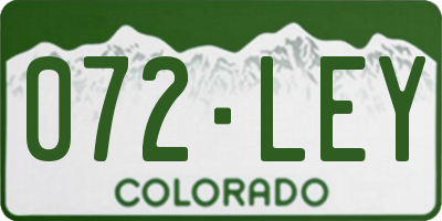 CO license plate 072LEY