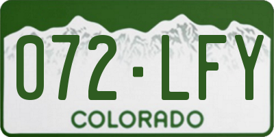 CO license plate 072LFY