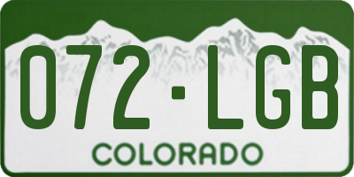 CO license plate 072LGB