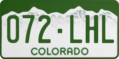 CO license plate 072LHL