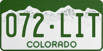 CO license plate 072LIT