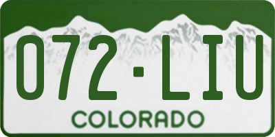 CO license plate 072LIU