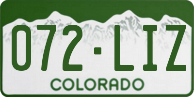 CO license plate 072LIZ