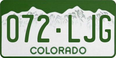 CO license plate 072LJG