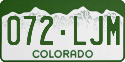 CO license plate 072LJM