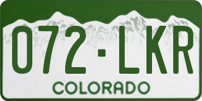 CO license plate 072LKR