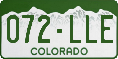 CO license plate 072LLE