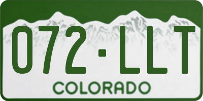 CO license plate 072LLT