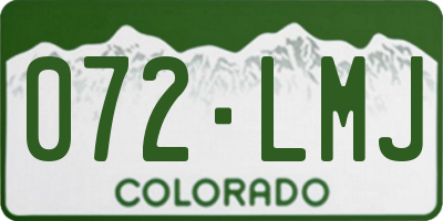 CO license plate 072LMJ