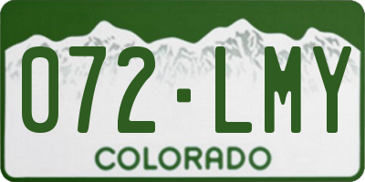 CO license plate 072LMY