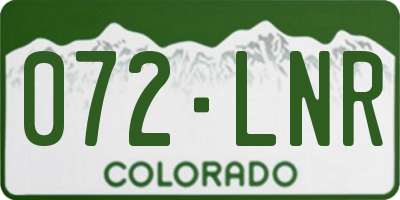 CO license plate 072LNR