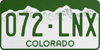 CO license plate 072LNX
