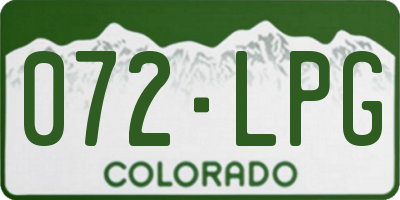 CO license plate 072LPG