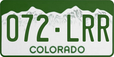 CO license plate 072LRR