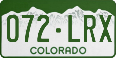 CO license plate 072LRX