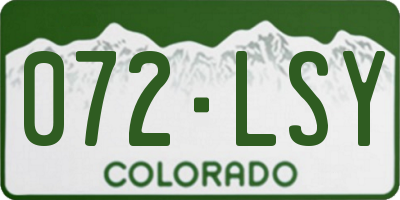 CO license plate 072LSY