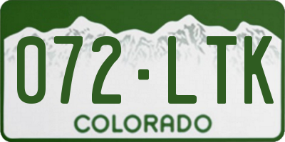 CO license plate 072LTK