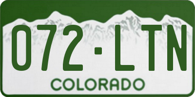 CO license plate 072LTN