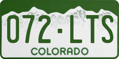 CO license plate 072LTS
