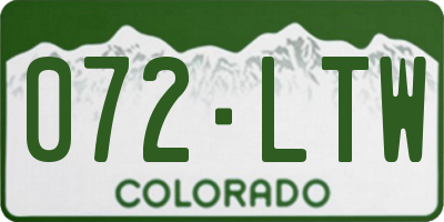 CO license plate 072LTW